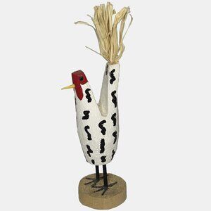 Navajo Folk Art Chicken Wood Primitive Small 5 inches Signed Artist L Hale?